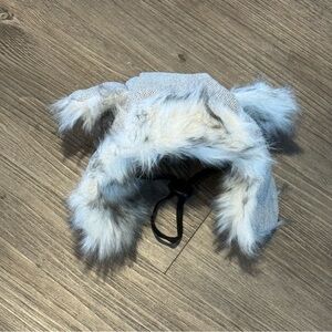 Cozy Gray Faux Fur Pet Bomber Hat